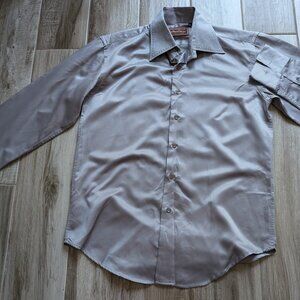 Marlboro Classics Gray 100% Cotton Dress Shirt XL Cowboy Collar